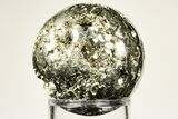 Polished Pyrite Sphere - Peru #193656-1
